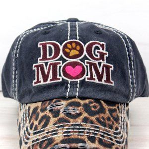 NWT Distressed Black Dog Mom Cap